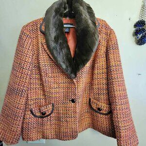 Vintage "Requirements" fur collared jacket